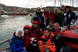 The crew during the third leg, Nuuk Ilulissat-Photo Delphine Maratier