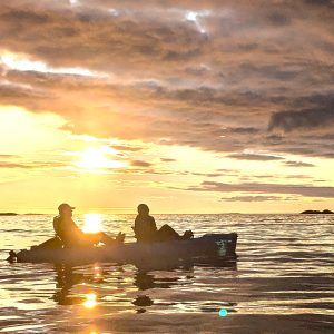 Soleil de minuit à Sommaroy en Hobie kayak